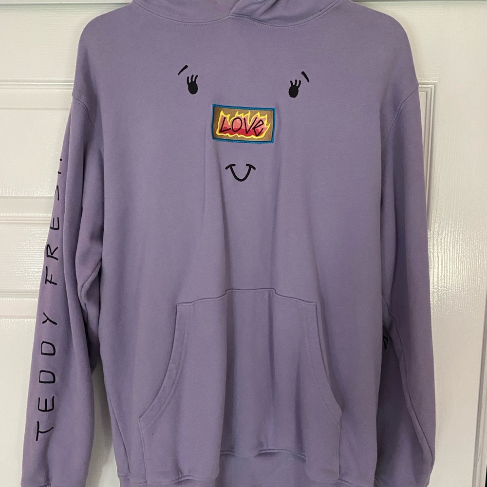 NWOT Teddy Fresh Purple Hoodie with Love Patch